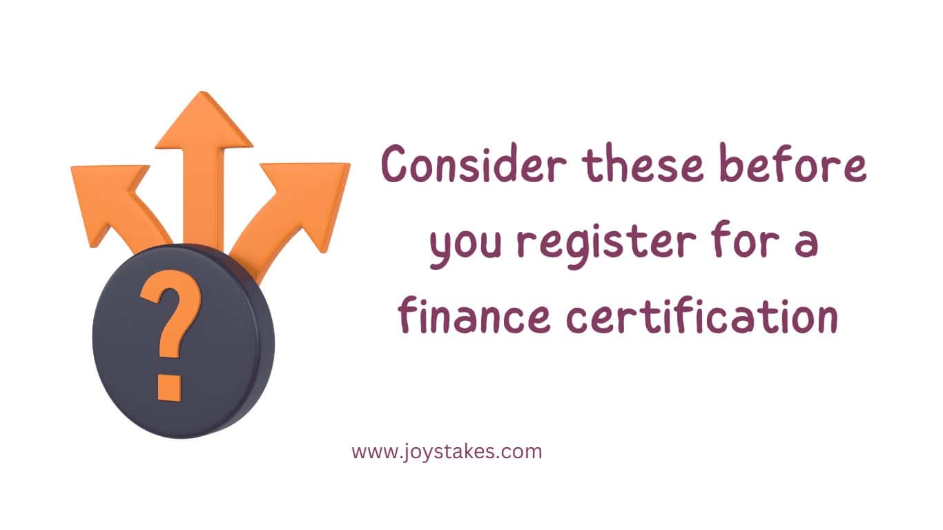 factors to consider before choosing finance certification